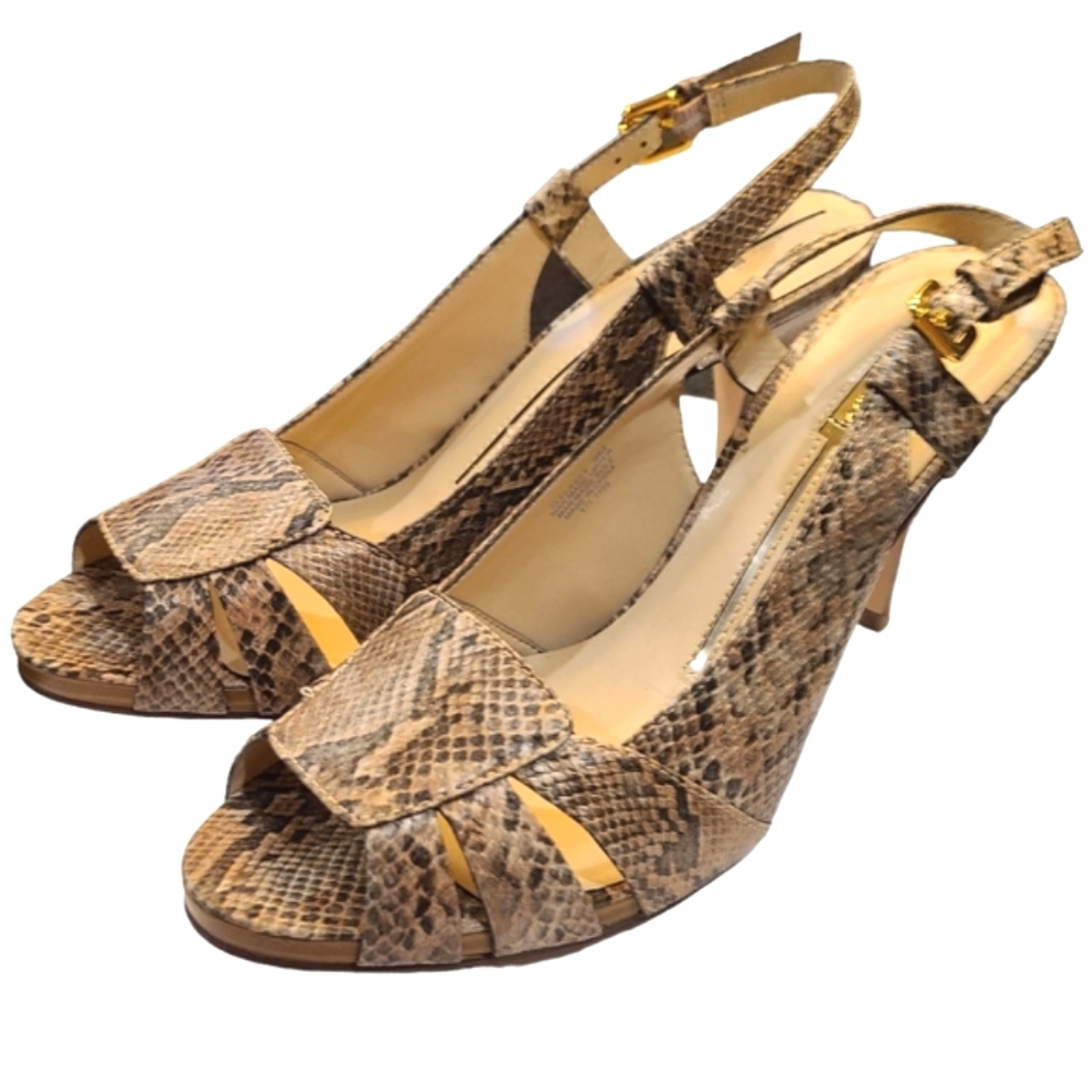NEW Sam & Libby Snakeprint Sling Back Heels size 9